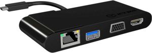 ICY BOX IB-DK403-C Bedraad USB 3.2 Gen 1 (3.1 Gen 1) Type-C Zwart