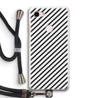 Strepen zwart-wit: Pixel 3 Transparant Hoesje met koord Strepen zwart-wit: Pixel 3 Transparant Hoesje met koord