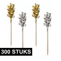 300x decoratieprikkers goud/zilver - thumbnail