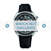 Hugo Boss horlogeband HB-69-1-14-2146 / HO1512377 Leder Zwart + zwart stiksel