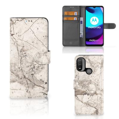 Motorola Moto E20 | E30 | E40 | Bookcase | Marmer Beige