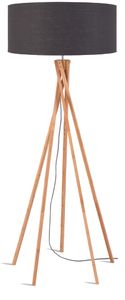 Good&Mojo Vloerlamp 'Kilimanjaro' Bamboe en Eco linnen, kleur Donkergrijs