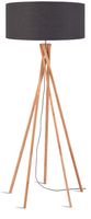 Good&Mojo Vloerlamp 'Kilimanjaro' Bamboe en Eco linnen, kleur Donkergrijs