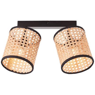 Brilliant SpotsWiley 2-lichts zwart met rotan - 99486/06