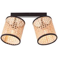 Brilliant SpotsWiley 2-lichts zwart met rotan - 99486/06