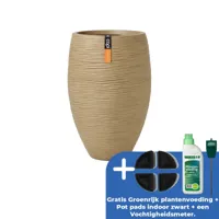 Vaas elegant rib nl d40h60cm beige