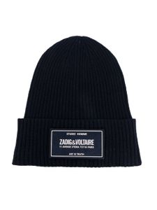 Zadig & Voltaire Kids bonnet à logo brodé - Bleu