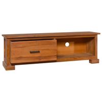 The Living Store TV-meubel - Teakhout - 112 x 30 x 37 cm - Met lade en schap