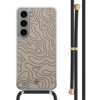 Samsung Galaxy S23 hoesje met zwart koord - Abstract lines Samsung Galaxy S23 hoesje met zwart koord - Abstract lines