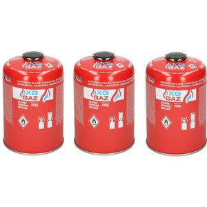 Set van 3x camping kookpit/kookstel gas navulling 450 gram