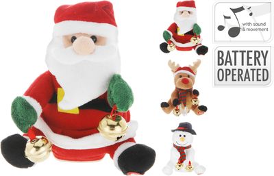 Kerstfiguur pluche 18cm 3ass - Nampook