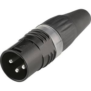 Hicon HI-X3CM-BLK XLR-connector Koppeling, recht Aantal polen: 3 Zwart 1 stuk(s)