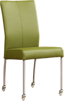 Zwarte leren moderne eetkamerstoel Comfort - poot rond zwart met wiel - Toledo Leer Nero (zwart leer) Zwarte leren moderne eetkamerstoel Comfort - poot rond zwart met wiel - Toledo Leer Nero (zwart leer)