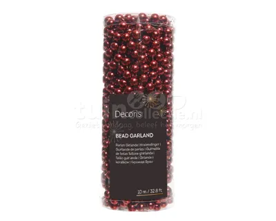 Kralenketting Kerstboom 10m Kerst Rood