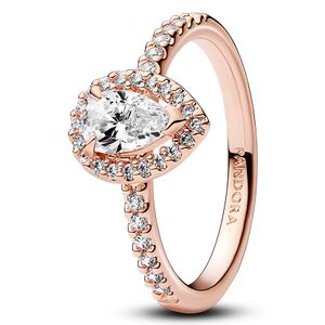 Pandora 182835C01 Ring Sparkling Pear Halo zilver-zirconia rosekleurig-wit