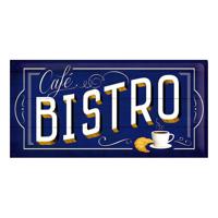 Nostalgic Art - Bistro - Metalen Wandbord - 25x50 cm - Mancave - thumbnail