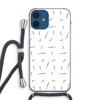 Hipster stripes: iPhone 12 mini Transparant Hoesje met koord
