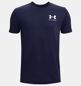 Under Armour Sportstyle T-Shirt Kids Donkerblauw - Maat 128 - Kleur: Donkergrijs | Soccerfanshop