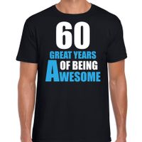 60 great years of being awesome verjaardag cadeau t-shirt zwart voor heren