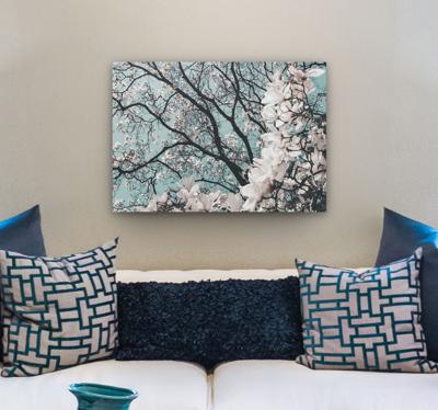 Canvas bloemen Elegante stijl japanse kersenbloesem