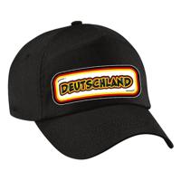 Verkleed feest pet - zwart - Duitsland - landen thema - zonneklep pet - volwassenen
