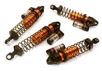 Integy Billet Machined Piggyback shock set, Orange - Traxxas Stampede 4x4 & Rustler 4x4 - thumbnail