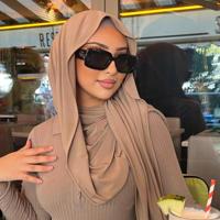 1pc Plain Color Headscarf Scarf, Perfect For Everyday Use Coffee Brown / one-size