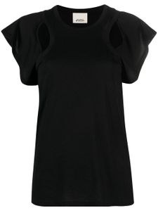 ISABEL MARANT t-shirt en coton à découpes - Noir