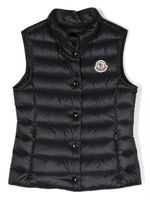 Moncler Enfant gilet matelassé à patch logo - Noir - thumbnail