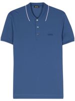 Zegna polo à logo brodé - Bleu