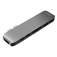 LogiLink UA0302 laptop dock & poortreplicator USB 3.2 Gen 1 (3.1 Gen 1) Type-C Aluminium, Zwart