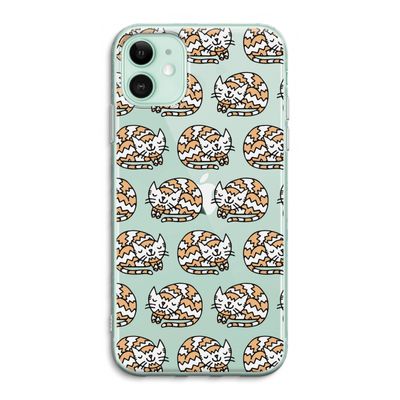 Slapende poes: iPhone 11 Transparant Hoesje