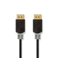 DisplayPort-Kabel | DisplayPort Male | DisplayPort Male | 8K@60Hz | Verguld | 1.0 m | Rond | PVC | Antraciet - thumbnail
