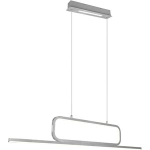 LED Hanglamp - Trion Akina - 38W - Warm Wit 3000K - Dimbaar - Rechthoek - Geborsteld Zilver - Aluminium