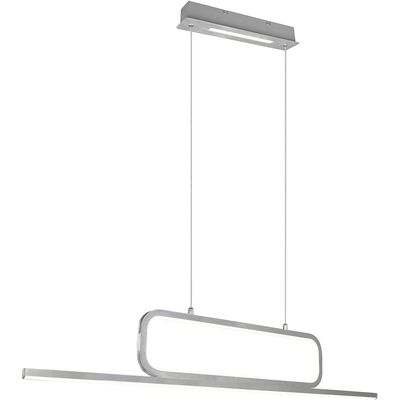 LED Hanglamp - Trion Akina - 38W - Warm Wit 3000K - Dimbaar - Rechthoek - Geborsteld Zilver - Aluminium