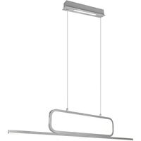 LED Hanglamp - Trion Akina - 38W - Warm Wit 3000K - Dimbaar - Rechthoek - Geborsteld Zilver - Aluminium