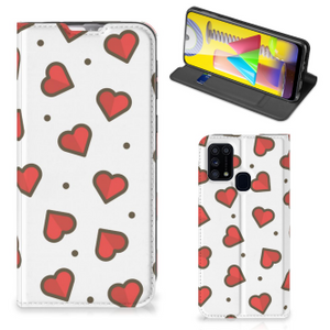 Samsung Galaxy M31 Hoesje met Magneet Hearts