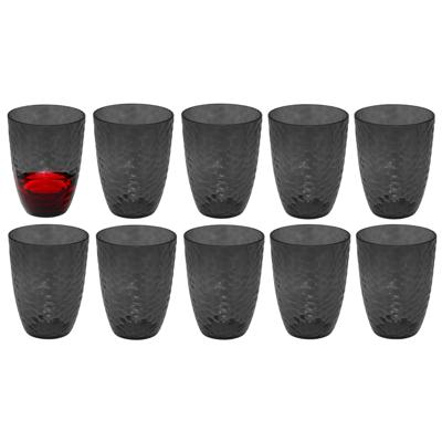 Drinkglas Estiva - 10x - grijs transparant - onbreekbaar kunststof - 380 ml