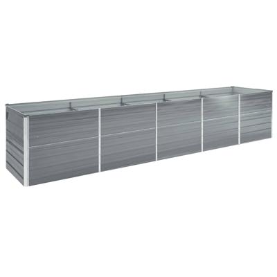 Plantenbak verhoogd 400x80x45 cm gegalvaniseerd staal grijs