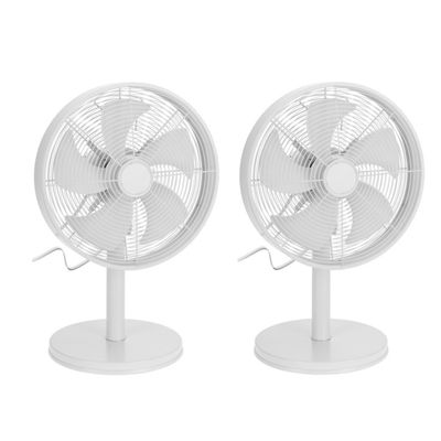 2x stuks witte luxe tafel ventilatoren 55 cm