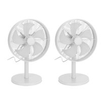 2x stuks witte luxe tafel ventilatoren 55 cm