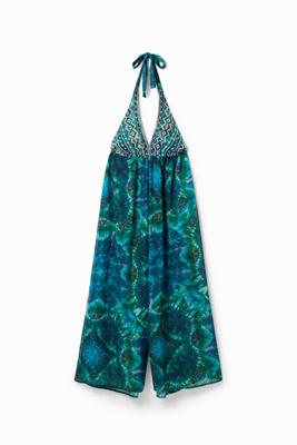 Maxi-jurk halternek arty tie-dye - GREEN - XS