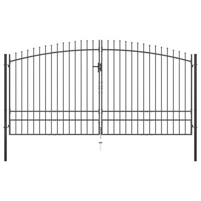 Hekpoort dubbele deur met speren bovenkant 400x248 cm