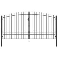 Hekpoort dubbele deur met speren bovenkant 400x248 cm
