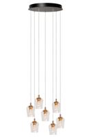 Lucide BERLIANE - Hanglamp - Ø 39 cm - LED Dimb. - 7x4W 2700K - Met vervangbare LED-module - Transparant | Essential