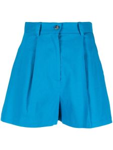 PINKO short en lin mélangé à taille haute - Bleu