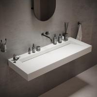 Wastafel Ideavit Solidsquare B-10 120x46x10 cm Solid Surface Mat Wit