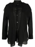 Yohji Yamamoto chemise à design asymétrique - Noir