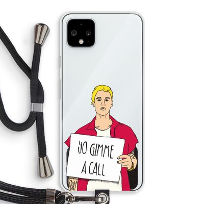 Gimme a call: Pixel 4 XL Transparant Hoesje met koord