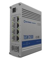 Teltonika TSW200 netwerk-switch Unmanaged Gigabit Ethernet (10/100/1000) Power over Ethernet (PoE) Aluminium - thumbnail